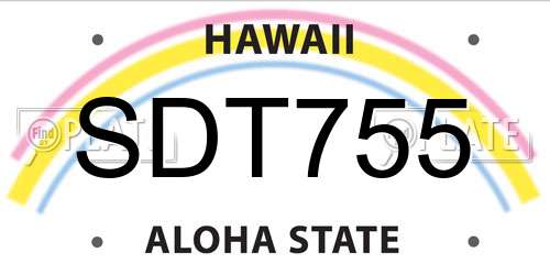 SDT755 Hawaii License Plate