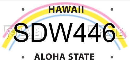 SDW446 Hawaii License Plate