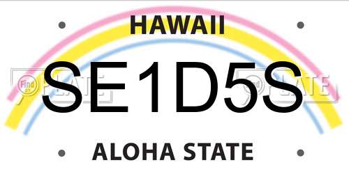 SE1D5S Hawaii License Plate