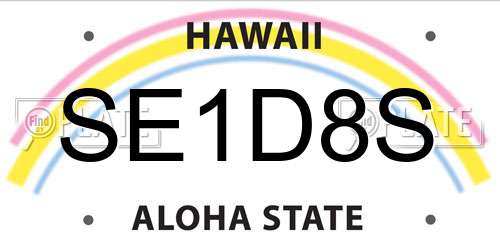 SE1D8S Hawaii License Plate