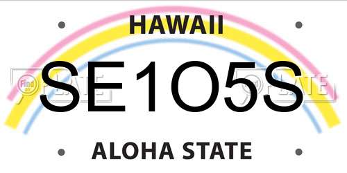 SE1O5S Hawaii License Plate