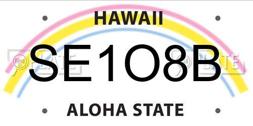 SE1O8B Hawaii License Plate