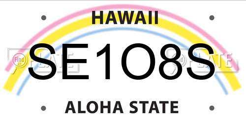 SE1O8S Hawaii License Plate