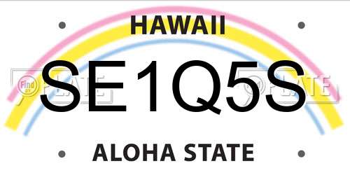 SE1Q5S Hawaii License Plate