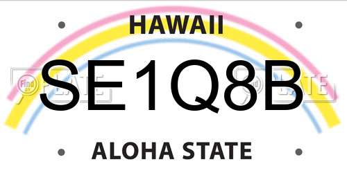 SE1Q8B Hawaii License Plate