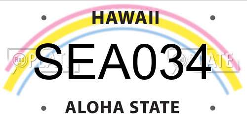 SEA034 Hawaii License Plate