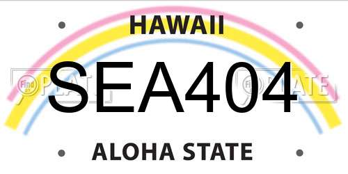 SEA404 Hawaii License Plate
