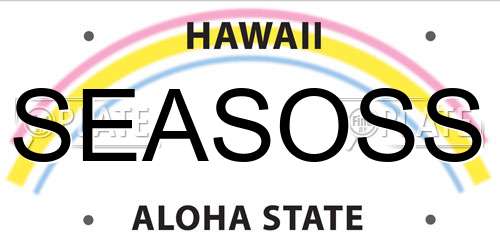 SEASOSS Hawaii License Plate