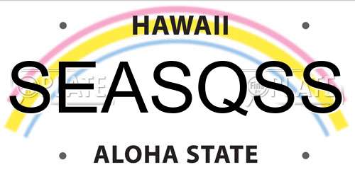 SEASQSS Hawaii License Plate