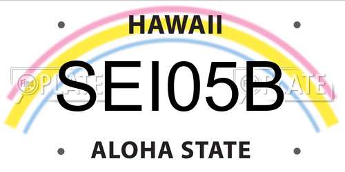 SEI05B Hawaii License Plate