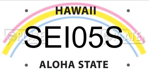 SEI05S Hawaii License Plate