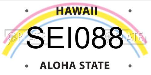 SEI088 Hawaii License Plate