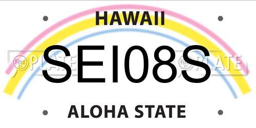 SEI08S Hawaii License Plate