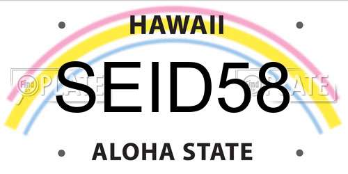 SEID58 Hawaii License Plate