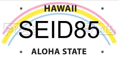 SEID85 Hawaii License Plate
