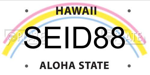 SEID88 Hawaii License Plate