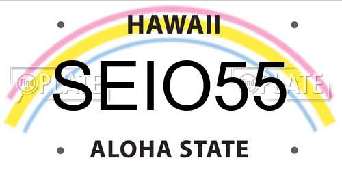 SEIO55 Hawaii License Plate
