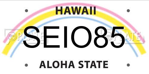 SEIO85 Hawaii License Plate