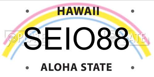 SEIO88 Hawaii License Plate