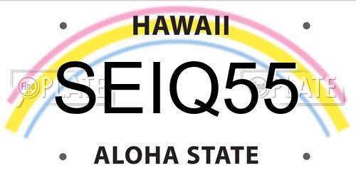 SEIQ55 Hawaii License Plate