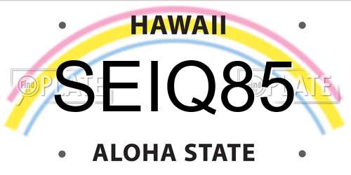 SEIQ85 Hawaii License Plate