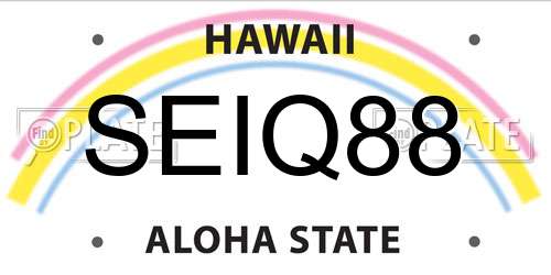 SEIQ88 Hawaii License Plate