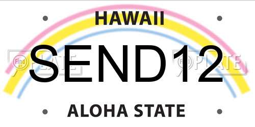 SEND12 Hawaii License Plate