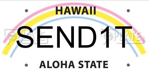 SEND1T Hawaii License Plate