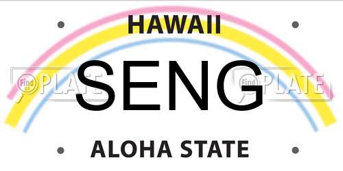 SENG Hawaii License Plate