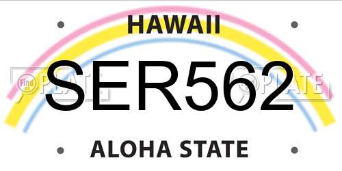 SER562 Hawaii License Plate