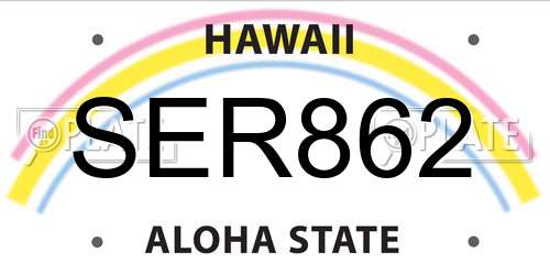 SER862 Hawaii License Plate