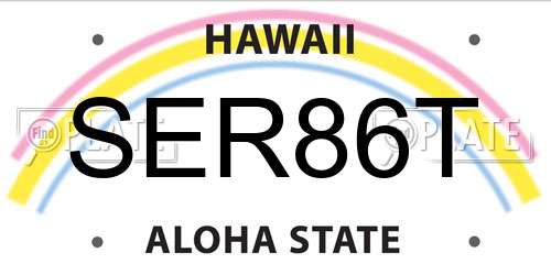 SER86T Hawaii License Plate