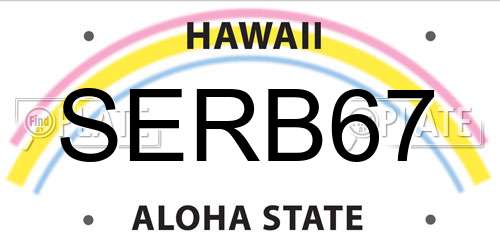 SERB67 Hawaii License Plate