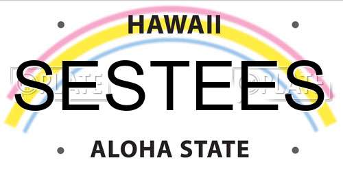 SESTEES Hawaii License Plate