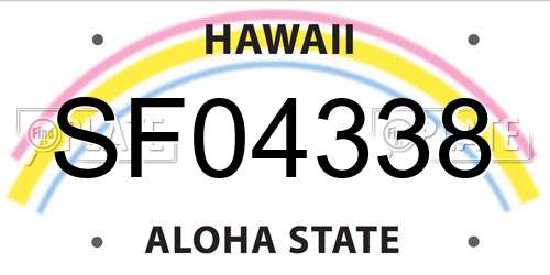 SF04338 Hawaii License Plate