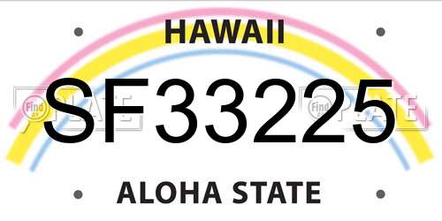 SF33225 Hawaii License Plate