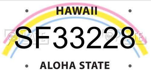 SF33228 Hawaii License Plate