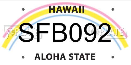 SFB092 Hawaii License Plate