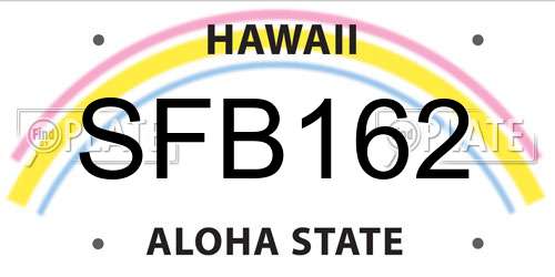 SFB162 Hawaii License Plate