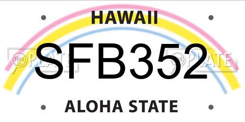 SFB352 Hawaii License Plate
