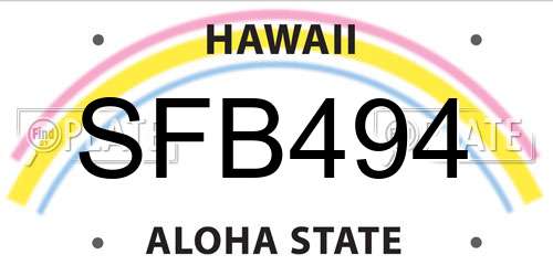 SFB494 Hawaii License Plate