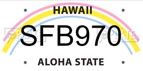 SFB970 Hawaii License Plate
