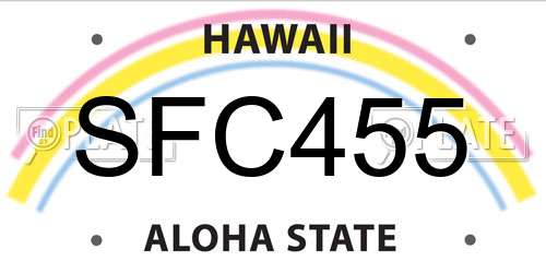 SFC455 Hawaii License Plate