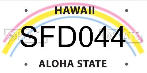 SFD044 Hawaii License Plate