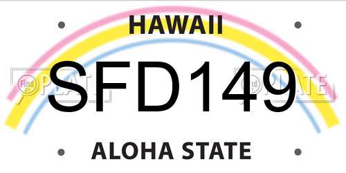 SFD149 Hawaii License Plate