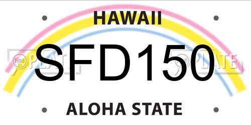 SFD150 Hawaii License Plate