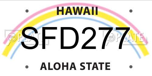 SFD277 Hawaii License Plate