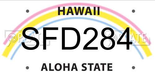 SFD284 Hawaii License Plate