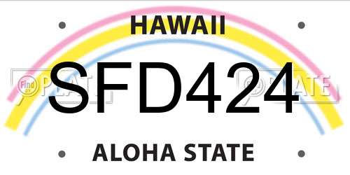 SFD424 Hawaii License Plate