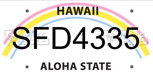 SFD4335 Hawaii License Plate